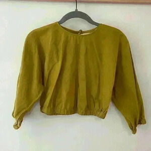 Zara Girls Cropped Linen Top Size 13-14